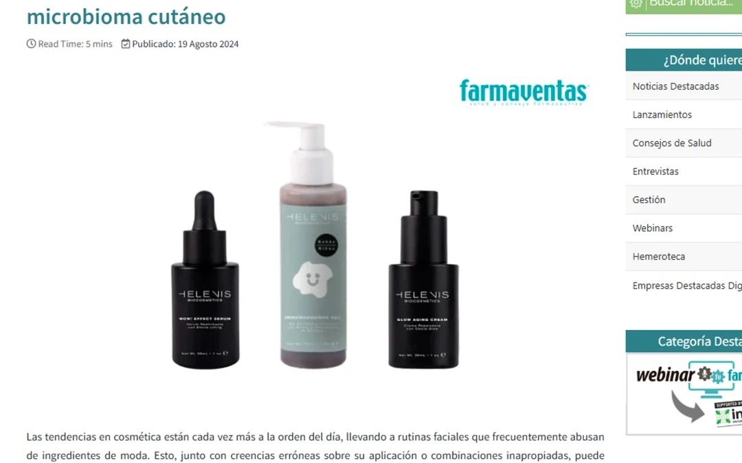 Helenis Biocosmetics en Farmaventas; la revista especializada líder del sector