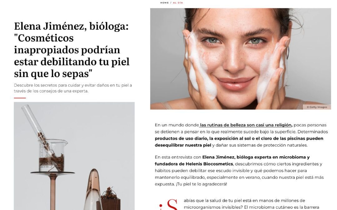 Entrevista de HOLA! a Elena sobre cómo proteger el microbioma cutáneo en verano